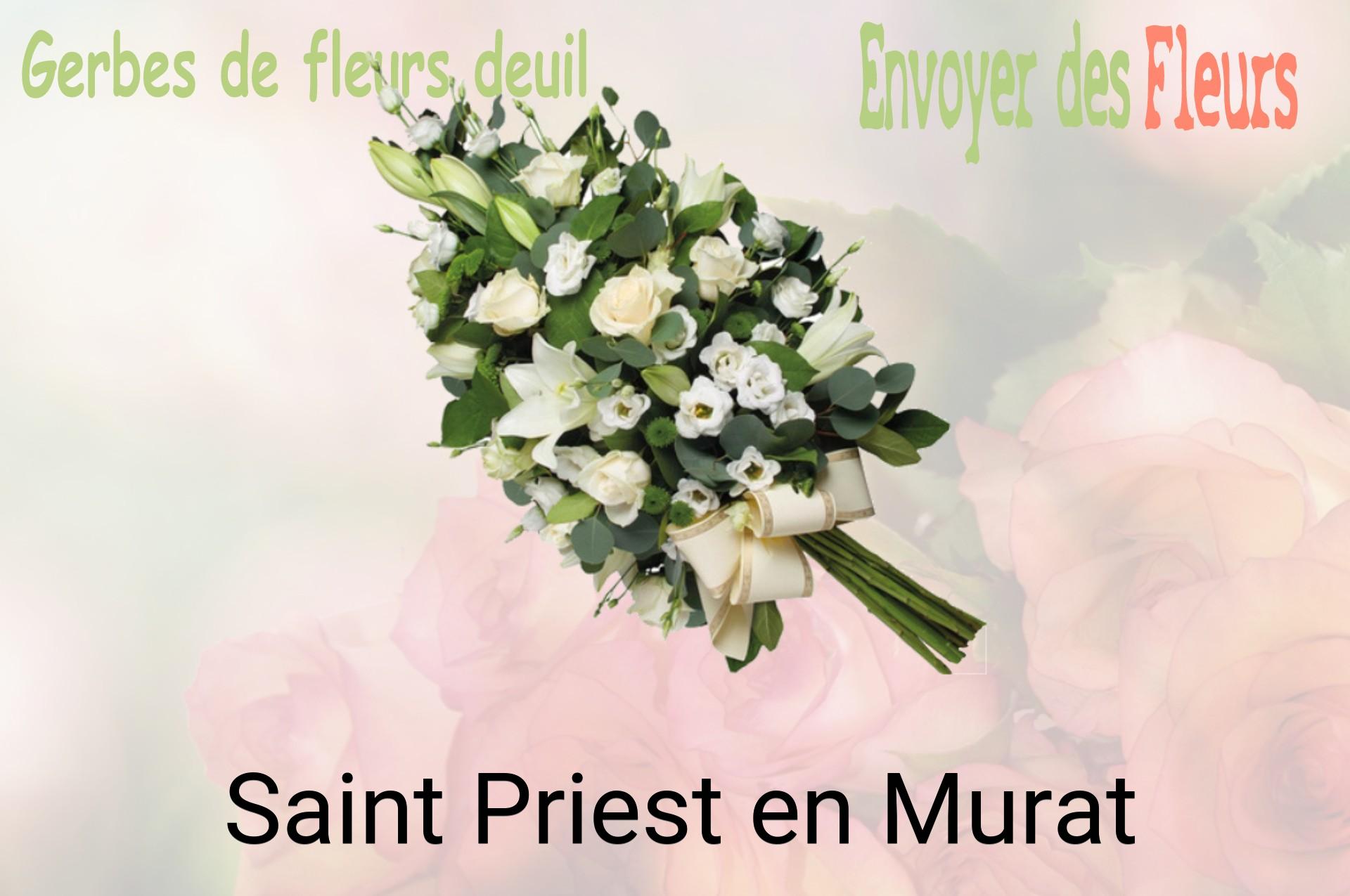 Gerbe de fleurs de deuil livrée à Saint-Priest-en-Murat